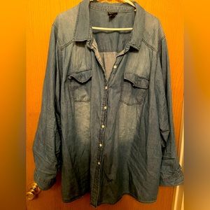 Long sleeve denim button down shirt